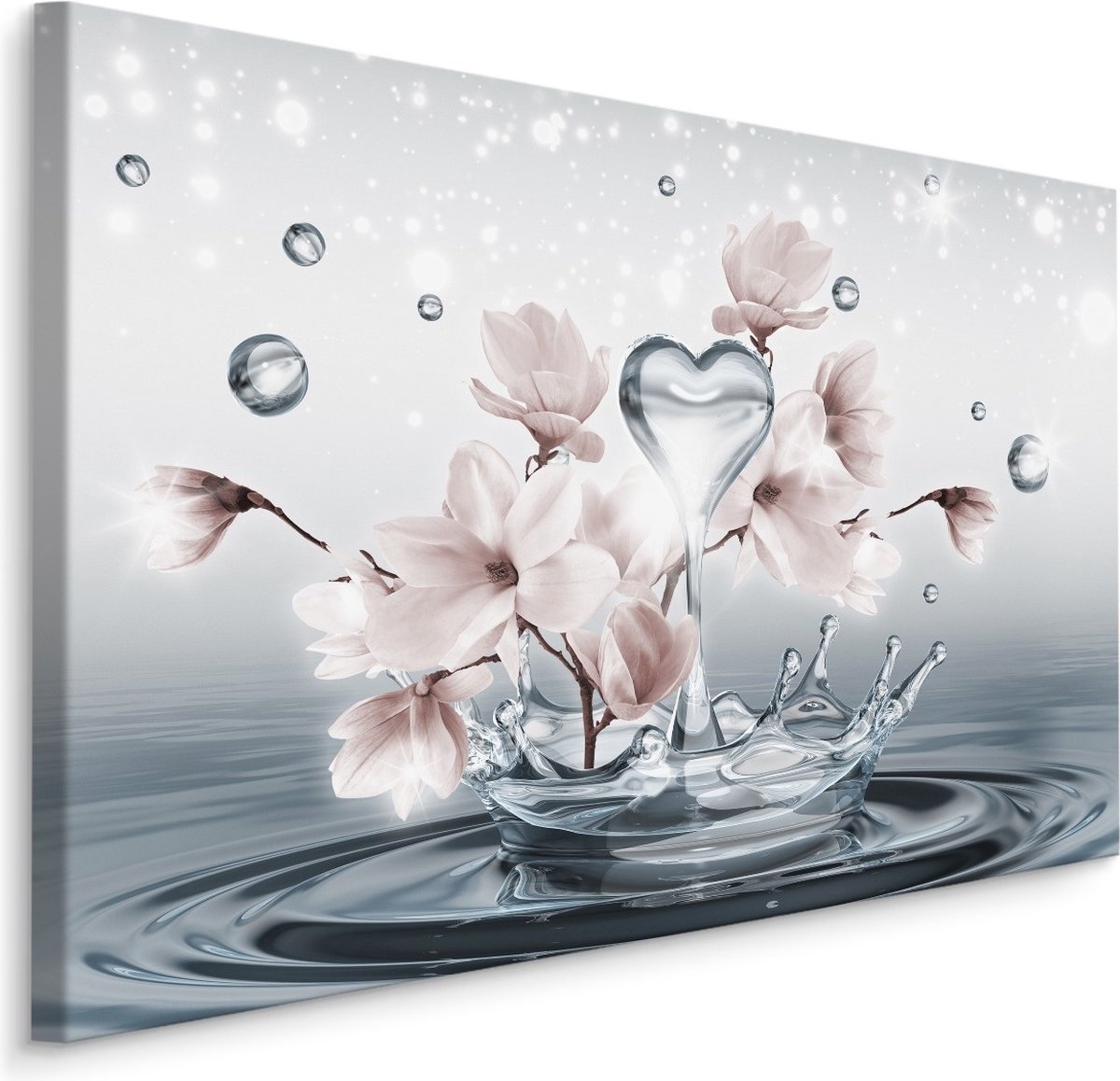 karo-art Schilderij - Orchidee en druppels, premium print Multikleur