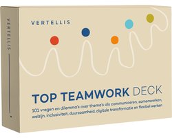 Vertellis | TOP Teamwork Deck | 101 vragen en dilemma's voor een sterkere teamdynamiek | communicatie, verbinding en reflectie
