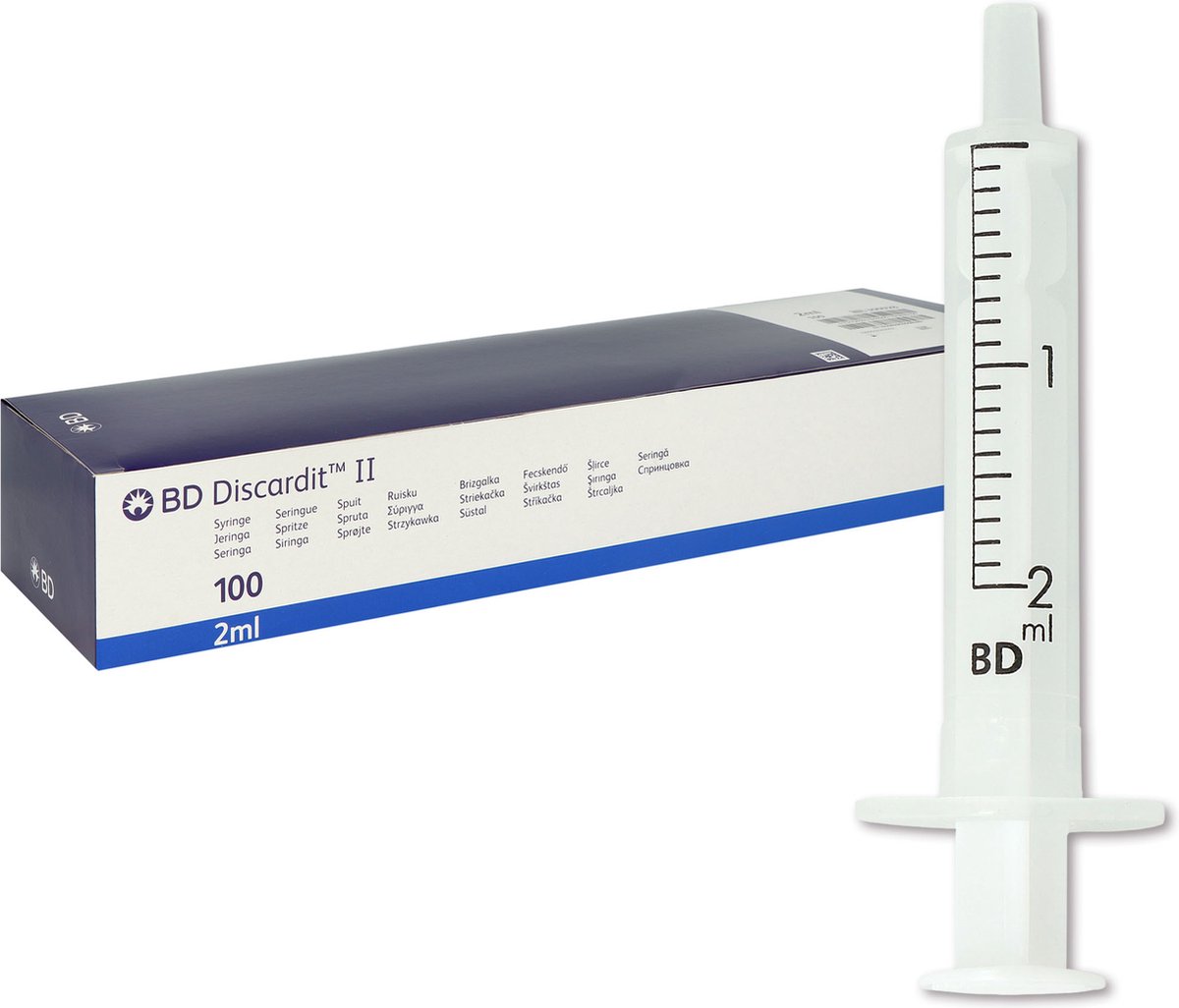 Goedkoopste BD Discardit II - Spuit - Spuiten - Injectiespuit - Doseerspuit - Injectiespuit Zonder Naald - 2ml 10 stuks