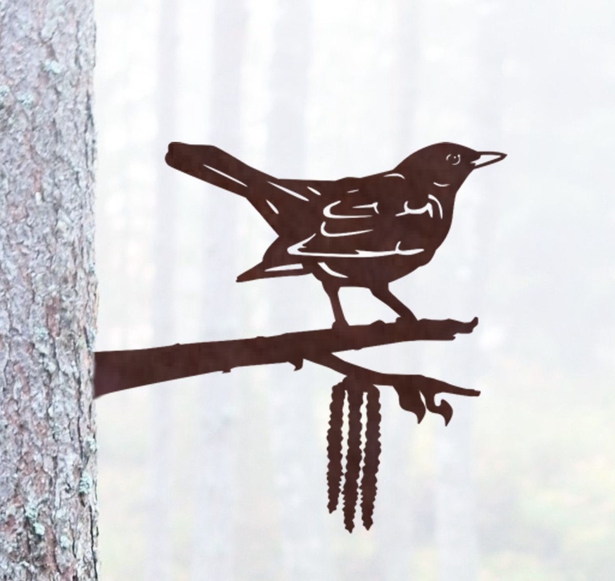 Merel - Metalen vogel - Cortenstaal - NL Fabricaat