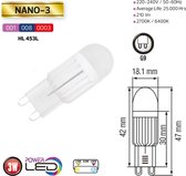 Nano-3 - LED Lamp - G9 Fitting - Dimbaar - 3W - Helder/KoudWit 6400K - Melkwit | Vervangt 32W - set van 2 stuks
