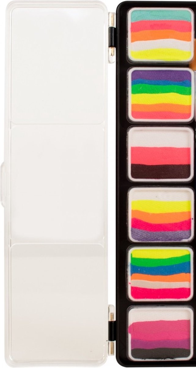 Professional Colours Splitcake Palet + Penseel 6B Aqua Face & Body Schmink