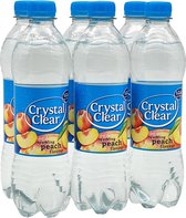 Crystal Clear Fruit water pêche 50 cl par bouteille PET, barquette 6 bouteilles