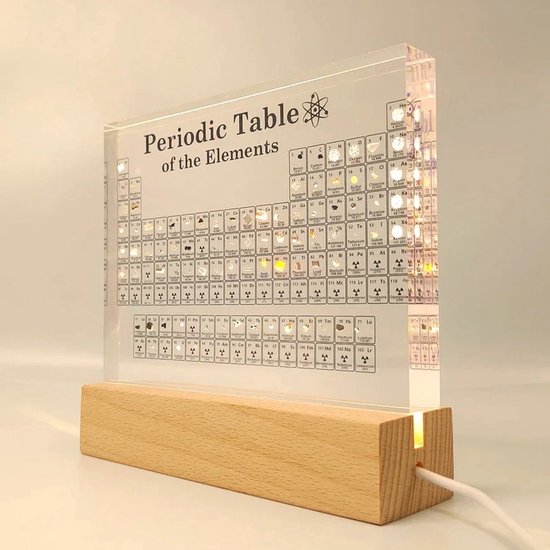 S&D - Tableau périodique des éléments - Affichage lumineux avec éléments réels - Chimie - Tableau périodique