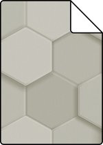 Proefstaal Origin Wallcoverings eco-texture vliesbehang 3d hexagon motief lichtgrijs - 347850 - 26,5 x 21 cm