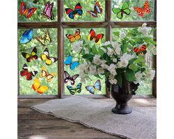 Raamsticker Vlinders Statisch | Statische Raamfolie | Dubbelzijdig bedrukt | Vlinders | Tuin | Poster | Raamdecoratie | Raamfolie | Woonkamer | Huis inrichting | Stickerkamer®