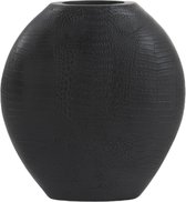 Skeld Light & Living - Crocodile Vase S - Zwart - 29.5x8x31.5cm - Oval Vases Croco - Décoration d'intérieur
