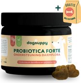 Probiotica Forte snoepjes (VLEESVRIJ) | Ondersteunt Darmflora & Spijsvertering | 100% Natuurlijk | +3 miljard Probiotica per snoepje | FAVV goedgekeurd | Probiotica Hond | Hondensupplementen | Hondensnacks | Geschenk per bestelling | 60 hondenkoekjes
