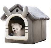 Shop Universe - Hondenhuis - Kattenhuis - Kattennest - Dierenhuis - Hondenhuisje voor binnen - Afneem en wasbaar - Grijs - Maat L