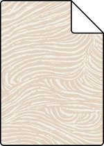 Proefstaal ESTAhome behang 3d golvende lijnen lichtbeige - 26.5 x 21 cm - 139660-S