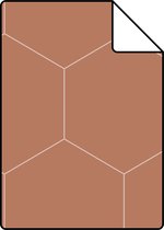 Proefstaal ESTAhome behang hexagon terracotta - 139376 - 26,5 x 21 cm