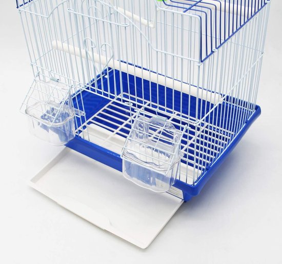 Volière Parkiet Kanaries Met Voederbad - Gesprongen Zitstokken - 30 X 23 X 39 Cm Willekeurige Kleur Bps 1187