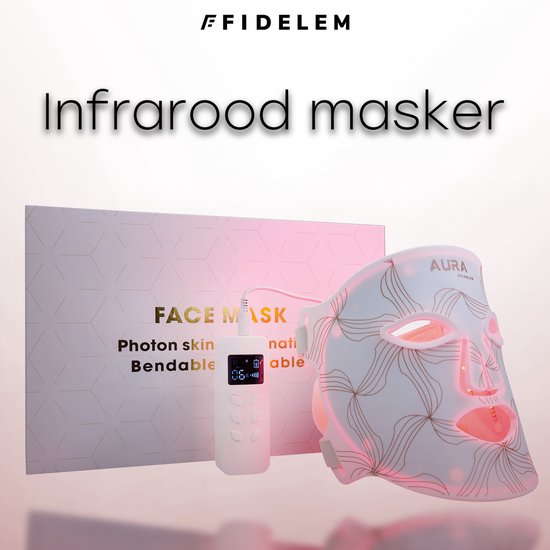 Fidelem-LED Gezichtsmasker-4 kleuren-Verjonging-Acne behandeling-Infraroodtherapie- Callogeen productie bevorderend