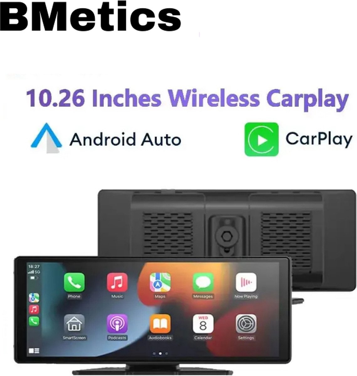 BMetics Carplay Scherm - Touchscreen - Navigatiesysteem Auto - Voor Apple & Android - Universeel - Carplay Draadloos - Multimedia Autoradio - 10,26 INCH