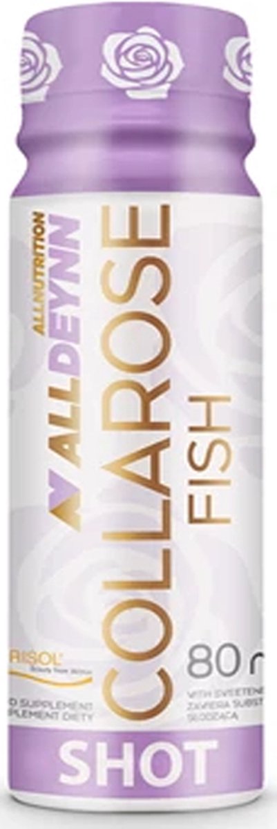 Goedkoopste Alldeynn | Collarose | Vis collageen | Orange cherry | Doos 12 shots á 80ml | Hyaluronzuur | Biotin | Vrouwen | Supplement | Nutriworld