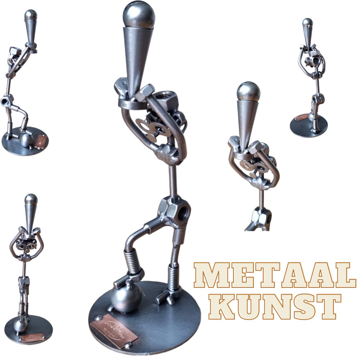 Voetbal kampioen-metaal kunst-metaal beeld-sport-het best cadeau-uniek-gift-EK-sinterklas gift-kerst-geschenk