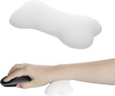 kwmobile imitatieleer polssteun van siliconen - Voor computermuis gebruik - 14 x 8,7 x 2 cm - Flexibel - Voor gamers en thuiskantoren in wit