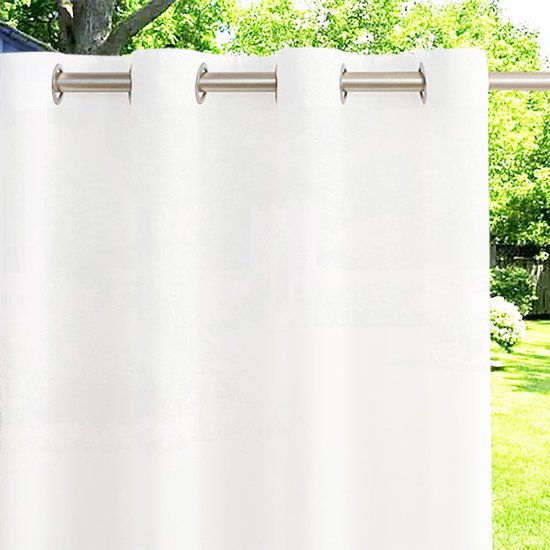 ele ELEOPTION Outdoorgordijnen, waterafstotend, uv-bescherming, ingestanste ringen, winddicht, ondoorzichtig, voor binnen en buiten, voor tuin, binnenplaats, balkon, 1 stuks, 132 x 240 cm