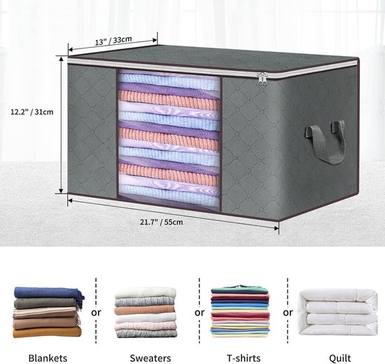 Lifewit 6 pack Opbergtas voor Kleding, Opbergtassen Dekens, Dekbedden