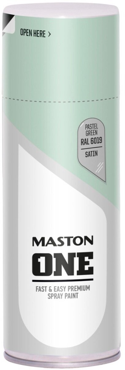 Maston ONE - spuitverf - zijdeglans - witgroen (RAL 6019) - 400 ml - spuitbus verf