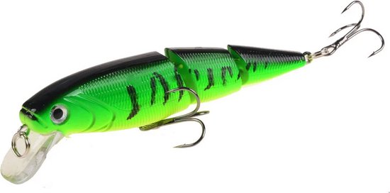 S&D - Kunstaas Swimbait - 15g / 10cm - Roofvissen - Groen - Rammelaar - Dubbele dreg