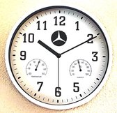 Mercedes logo Kwarts Klok met temperatuur en luchtvochtigheidsmeter Ø 25 x D 4 cm
