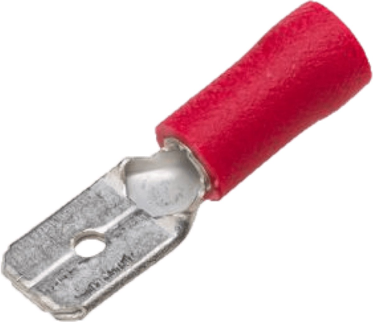 Vlakstekker 6,3 x 0,8mm male rood