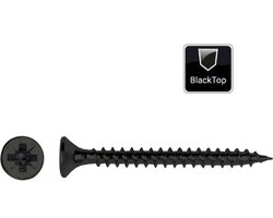 PGB - Houtschroef zwart - Spaanplaatschroef - VZK-Z 4x40 - Zwart BlackTop Coating - 200 st