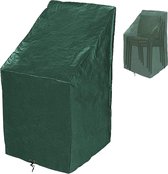 Tuinstoelhoes, buitenterrasstoel, waterdichte hoes voor opslag, tuinstapelstoelhoes, 65x65x80/120cm, UV-bescherming, groene polyethyleen meubelhoes