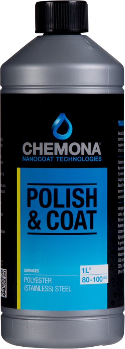 Chemona Polish & Coat 1 liter Nano Coating Beschermt tegen veroudering, vergeling en verkrijting - Vuilafstotend - Waterafstotend - Vuil hecht zich niet meer aan de ondergrond - Eenvoudig en minder onderhoud en reiniging.