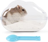 Hamster zandbad, hamsters, zandbak, toilet met schep, zandbak, droogbad, container voor chinchilla's, gouden beren, gerbil (M)