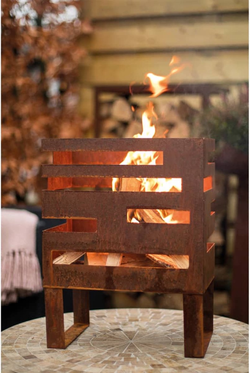RedFire Madison Fire Bowl - Corten Look - 38 x 23 x 50 cm