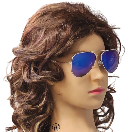 Fako Fashion® - Pilotenbril - Polariserend - Polarized - Piloot Zonnebril - Heren Zonnebril - Dames Zonnebril - Zilver - Blauw van Fako Fashion® — afbeelding 5