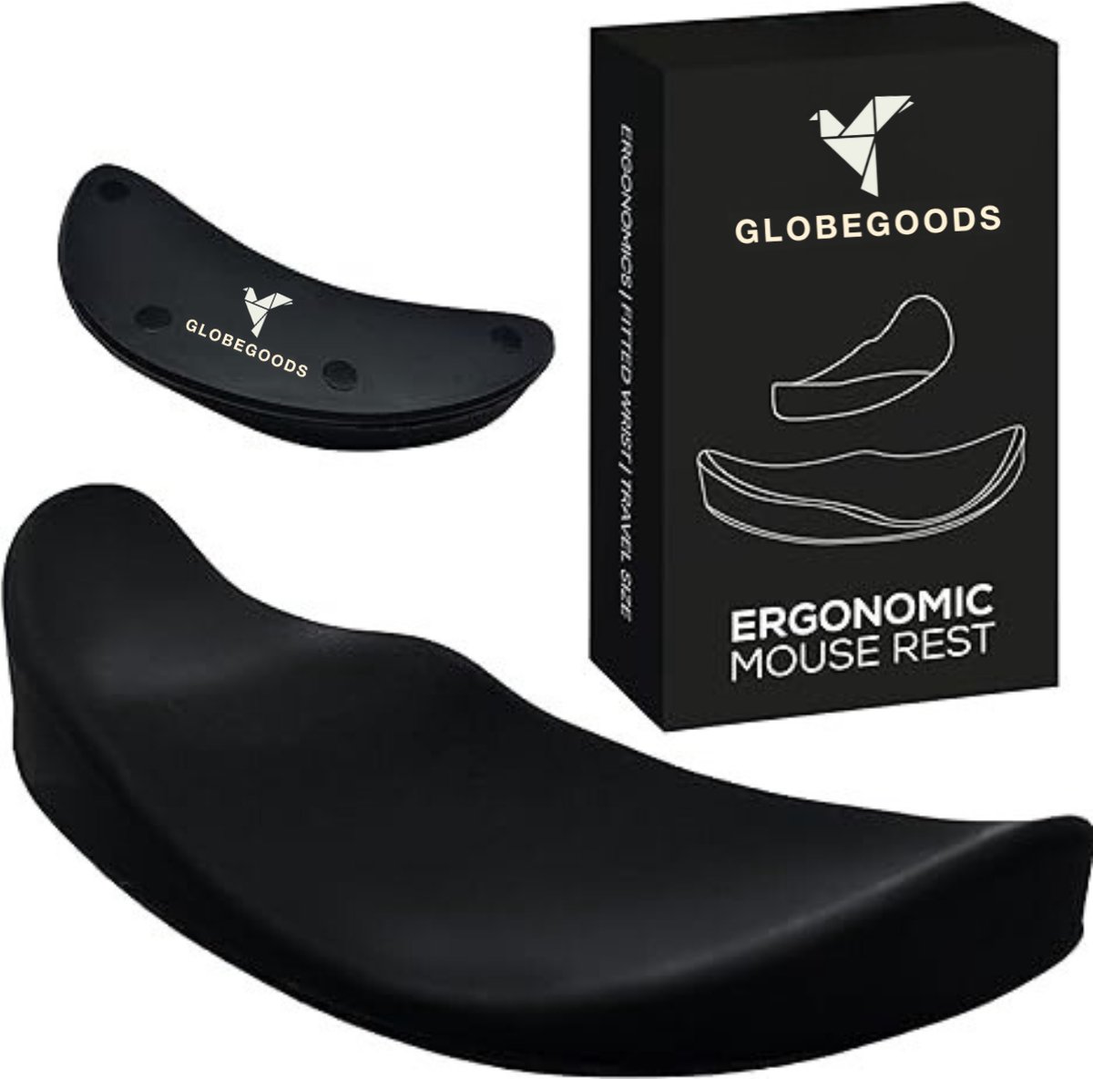 Ergonomische polssteun voor muis - Glijdende muismat Polssteun - Ultieme Comfort zonder Muismatten - Pijnverlichting - Antivermoeidheid - Rechtshandige Zwart