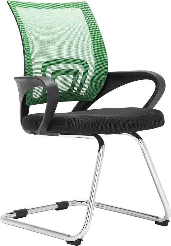 CLP Eureka Bezoekersstoel - Eetkamerstoel - Met Armleuning - Stof - groen
