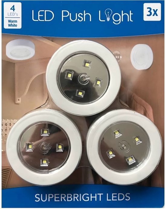 Lampes à pousser LED à pousser 3x autocollantes