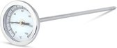 ETI - Insteek Thermometer - Ø50 mm - 0-120 °C - Ø6.35 x 300mm volledig RVS - Bimetaal Wijzerthermometer - Industrie - Asfalt, Teer, Zware Materialen
