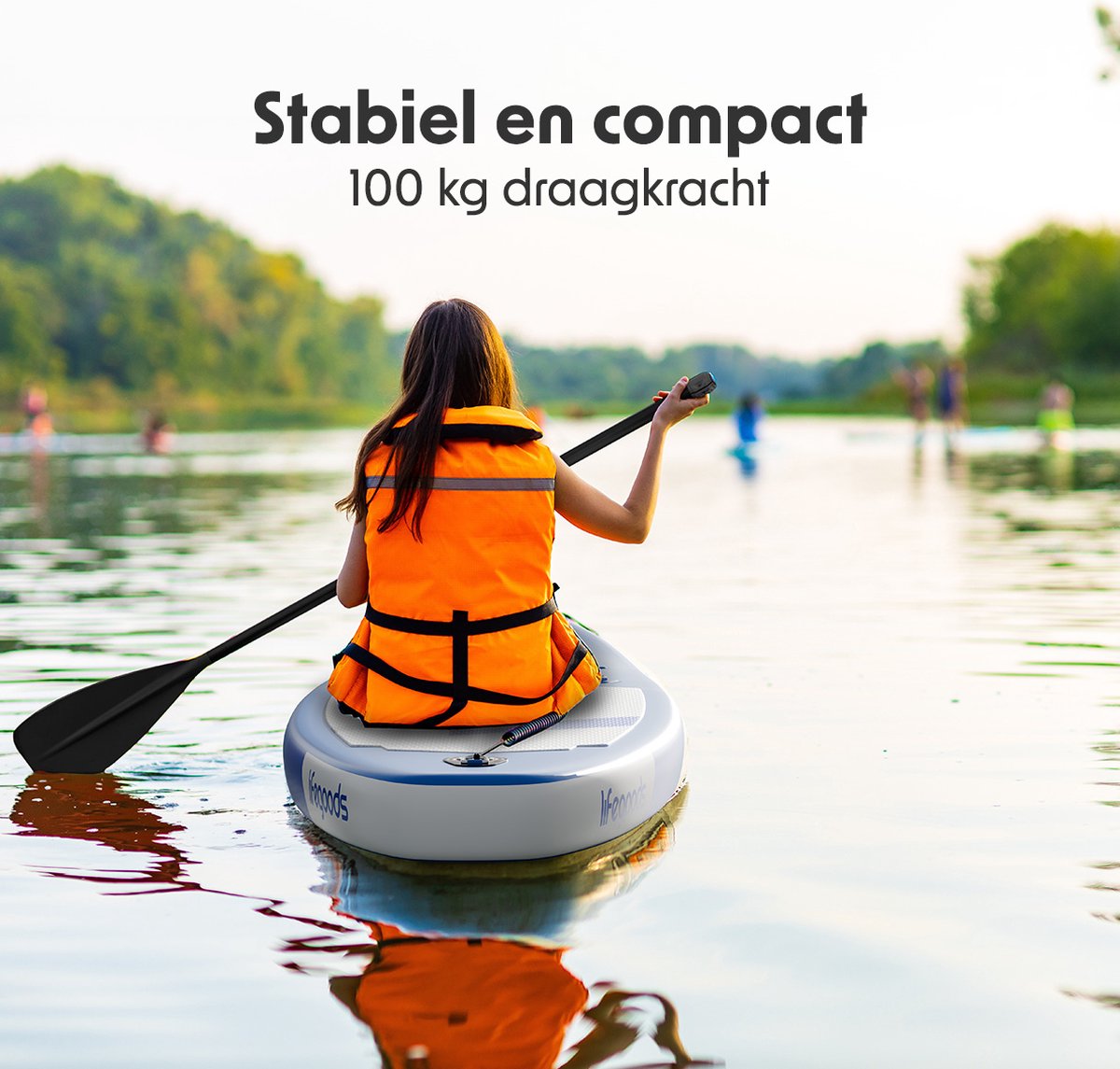 LifeGoods SUP Board Allround Compact - 120 KG Draagkracht - 300 x 76 cm - Opblaasbaar - Compleet SUP pakket - Blauw – foto 6