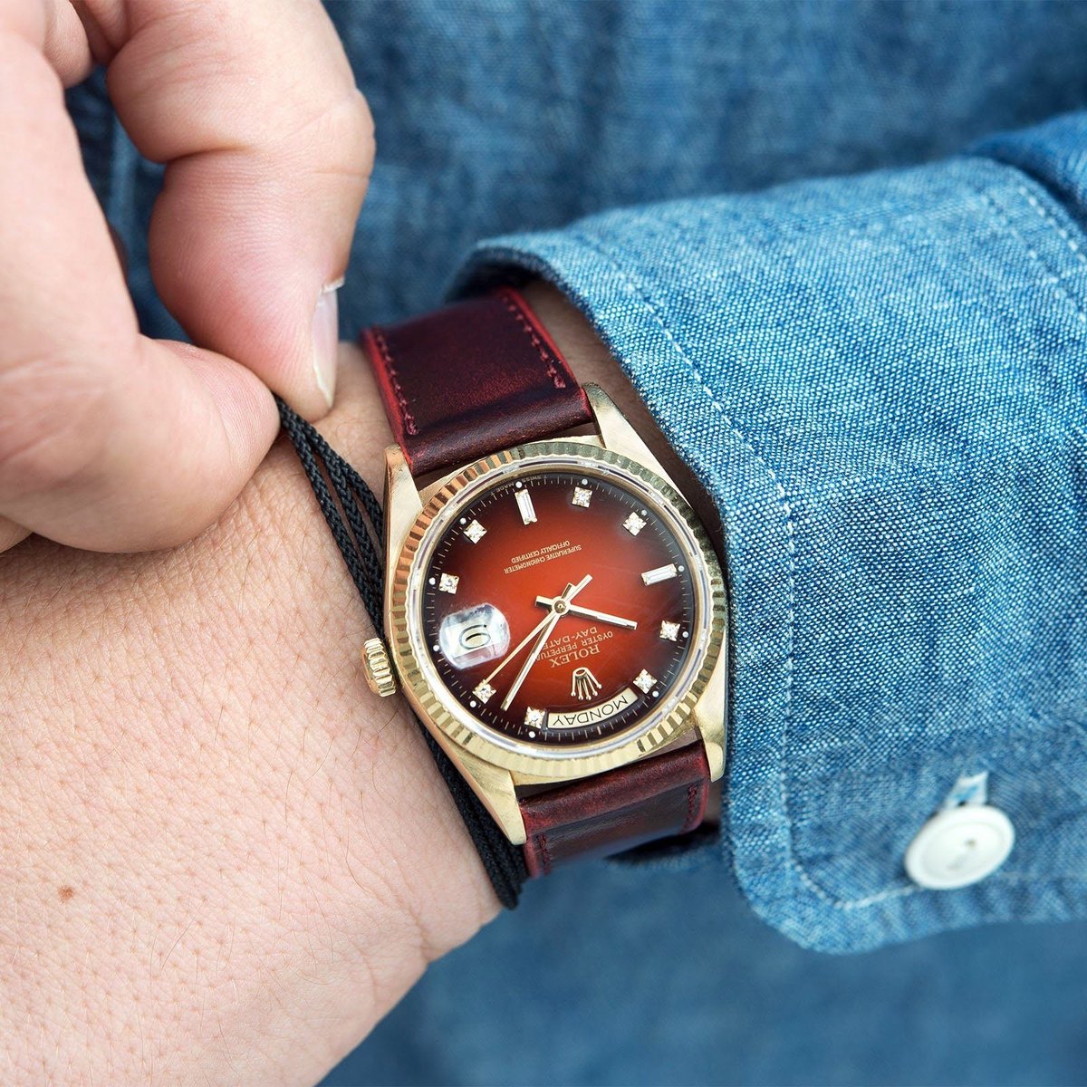 BS Leren Horlogeband Luxury - Degrade Chilli Red - 20mm