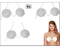6x Schelpen BH foam - Tropical hawai thema feest beach strand party festival