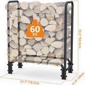 Brandhoutrek - Firewood Rack Metal Firewood Rack for Indoor and Outdoor 70.3D x 30W x 84.5H centimetres