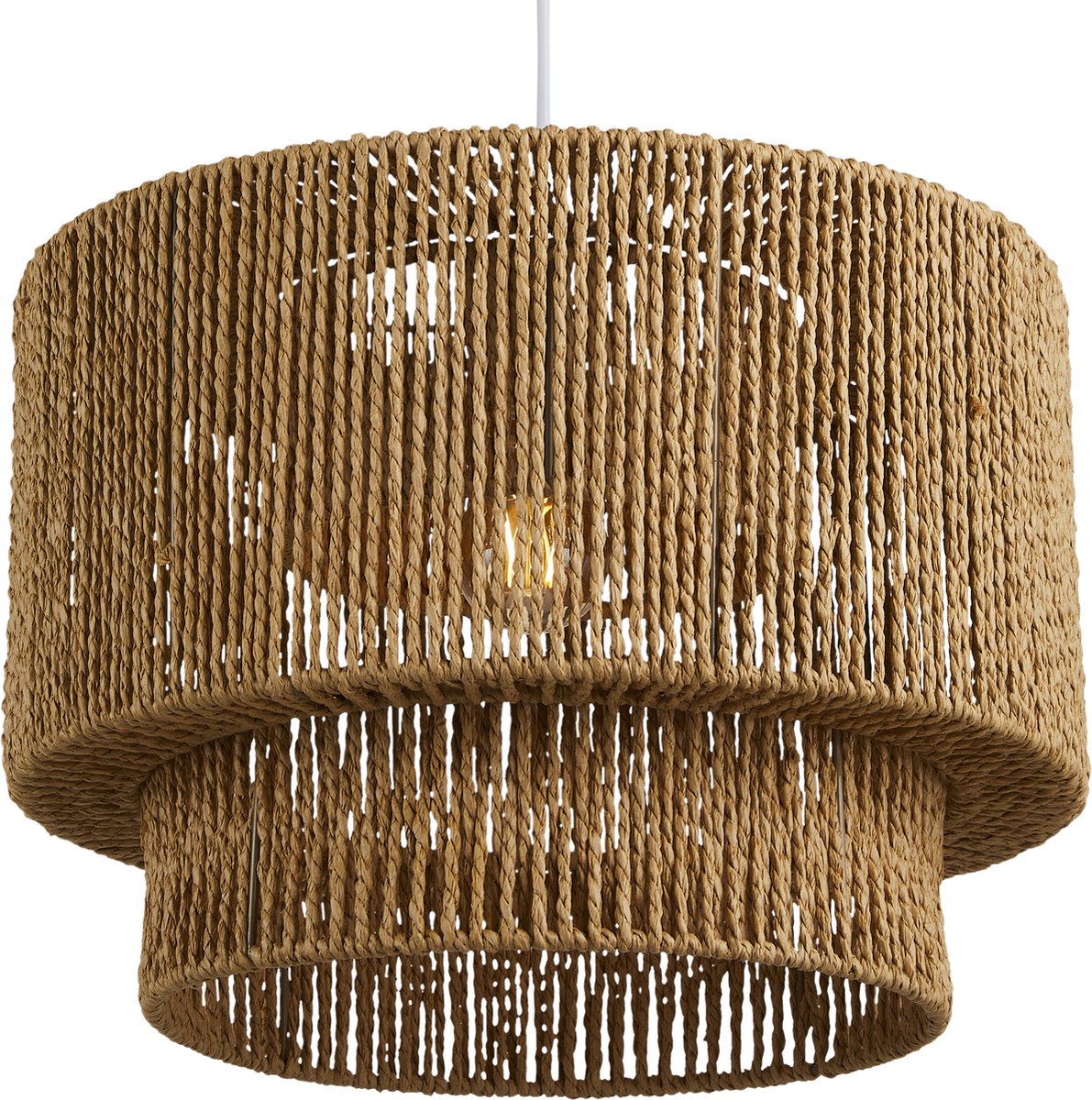 Lighto | Hanglamp Rotan Naturel Ø40 cm - Plafondlamp - Japandi Lamp - Eetkamer - Slaapkamer - Woonkamer - Luna