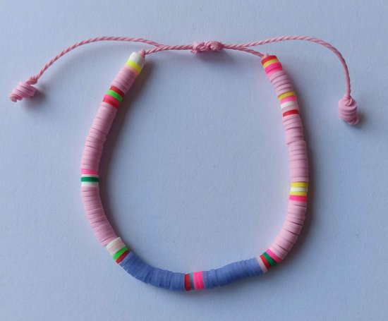 Nosy Two | Surf armband verstelbaar roze lila | Kralen armband | Surf armbandje | Kralen armbandje | Beach armband