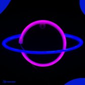 Lampe Néon - Planète Rose / Blauw - Siècle des Lumières Néon - Lampe Néon Led - Applique Néon - Incl. 3 piles