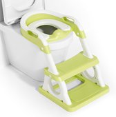 Toiletbril voor peuters, upgrade potje, trainingsstoel voor kinderen, jongens en meisjes, 2-in-1 potje, training, toilet met kruk, Splash Guard anti-slip zacht kussen