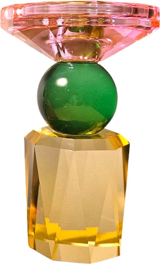 Bougeoir Colmore verre cristal multicolore 9,5x9,5x15