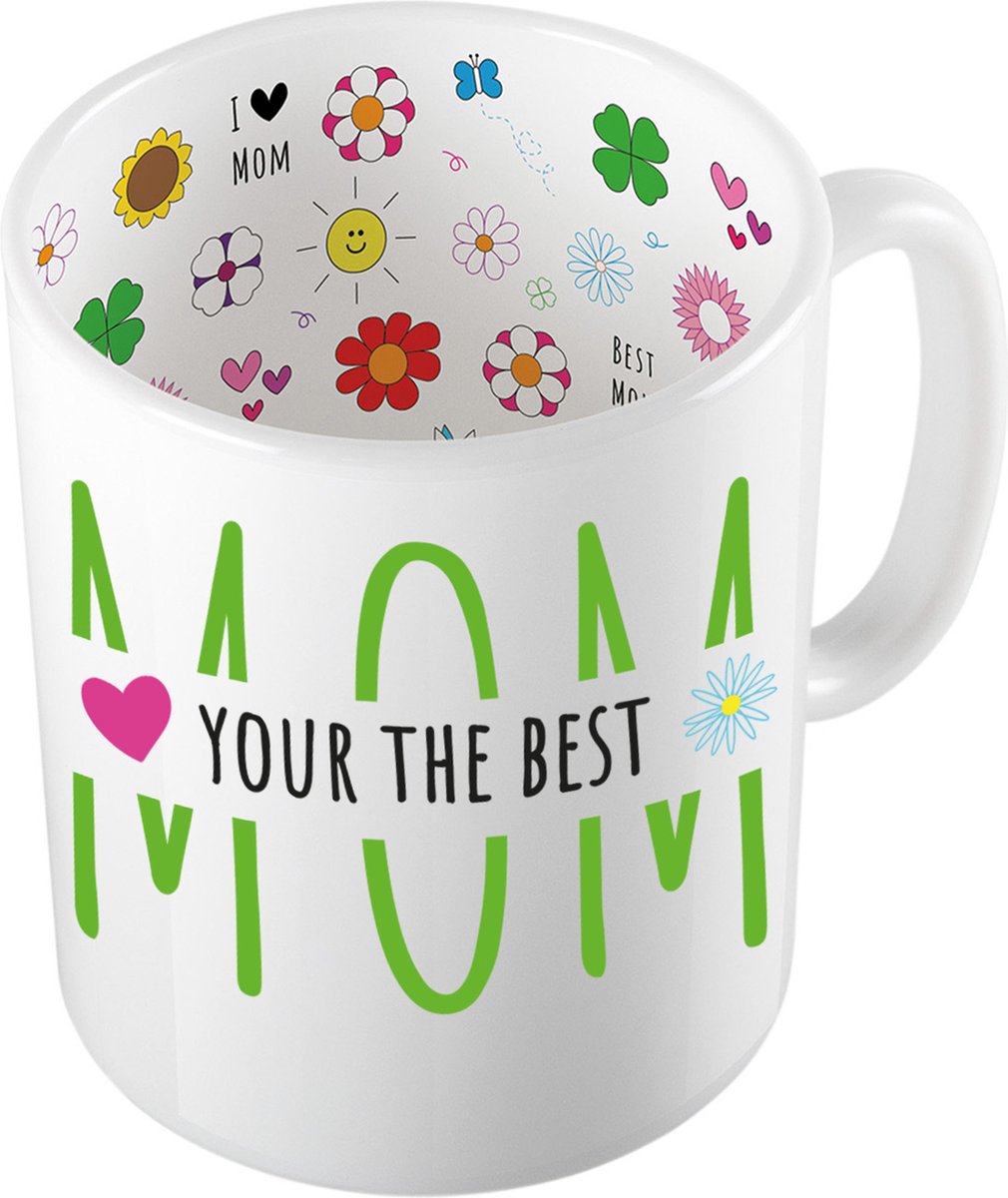 Bellatio Decorations Cadeau koffie/thee mok voor mama - groen - mama is de beste - Moederdag