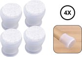 PD® - Stoelpoot beschermers - 4 stuks - Universeel - Stoelpootdoppen - Stoelpoot sokken - Wit transparant - Siliconen + Vilt