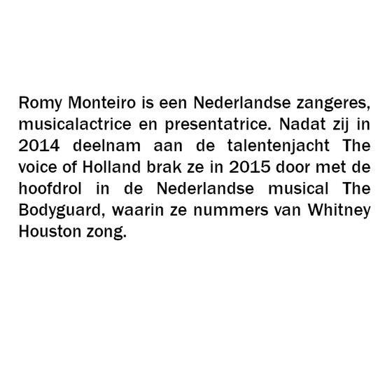 Romy Monteiro - Whitney songs from The heart by Romy (CD) - Romy Monteiro