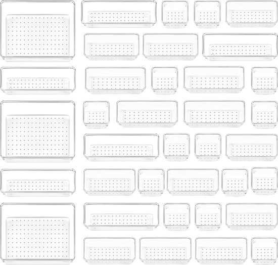 DICLLY 20 stuks lade-opbergsysteem met 4 groottes, lade-organizer DICLLY 20 stuks lade-opbergsysteem met 4 groottes, lade-organizer